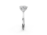 White gold Three-Stone Pear Cut Diamond Ring with Pear Side Stones in Four-Prong Setting_153