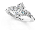 White gold Three-Stone Pear Cut Diamond Ring with Pear  Side Stones in Four-Prong Setting_17