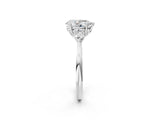 White gold Three-Stone Pear Cut Diamond Ring with Pear  Side Stones in Four-Prong Setting_18