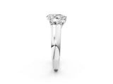 White gold Three-Stone Pear Cut Diamond Ring with Prong Setting and Classic Band_5