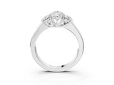 White gold Three-Stone Pear Cut Diamond Ring with Prong Setting and Classic Band_6