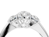 White gold Three-Stone Pear Cut Diamond Ring with Prong Setting and Classic Band_7
