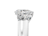 White gold Three-Stone Pear Cut Diamond Ring with Prong Setting and Classic Band_8
