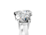 White gold Three-Stone Pear Cut Diamond Ring with Round Side Stones, Classic Band, and Four-Prong Setting_12