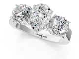 White gold Three-Stone Pear Cut Diamond Ring with Round Side Stones, Classic Band, and Four-Prong Setting_8