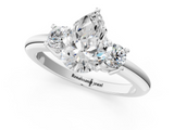 White gold Three-Stone Pear Cut Diamond Solitaire with Prong Setting and Classic Band_67