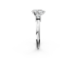 White gold Three-Stone Pear Cut Diamond Solitaire with Prong Setting and Classic Band_68