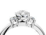 White gold Three-Stone Pear Cut Diamond Solitaire with Prong Setting and Classic Band_70