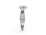 White gold Three-Stone Pear Cut Diamond Twist Band with Prong Setting_64