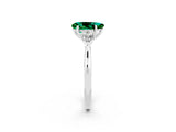 White gold Three-Stone Pear Cut Emerald Ring with Pear  Side Stones in Four-Prong Setting_14
