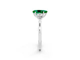 White gold Three-Stone Pear Cut Emerald Ring with Pear  Side Stones in Four-Prong Setting_50