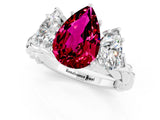White gold Three-Stone Pear Cut Garnet Braided Band Ring with Four-Prong Setting_13