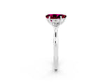 White gold Three-Stone Pear Cut Garnet Ring with Pear  Side Stones in Four-Prong Setting_14