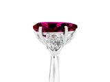 White gold Three-Stone Pear Cut Garnet Ring with Pear  Side Stones in Four-Prong Setting_17