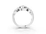 White gold Three-Stone Pear Cut Halo Pavé Diamond Ring_10
