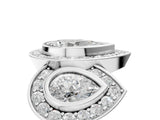 White gold Three-Stone Pear Cut Halo Pavé Diamond Ring_12