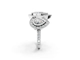White gold Three-Stone Pear Cut Halo Pavé Diamond Ring_9