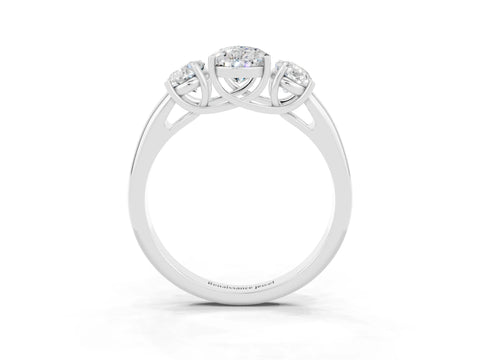 White gold Three-Stone Pear Cut Moissanite Engagement Ring with Prong Setting_3