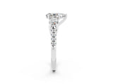 White gold Three-Stone Pear Cut Moissanite Pavé Band with Four-Prong Setting_2