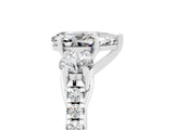 White gold Three-Stone Pear Cut Moissanite Pavé Band with Four-Prong Setting_5