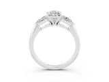 White gold Three-Stone Pear Cut Moissanite Ring with Pear Side Stones and Four-Prong Setting_3