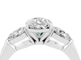 White gold Three-Stone Pear Cut Moissanite Ring with Pear Side Stones and Four-Prong Setting_4