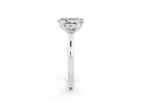 White gold Three-Stone Pear Cut Moissanite Ring with Pear  Side Stones in Four-Prong Setting_14