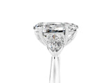 White gold Three-Stone Pear Cut Moissanite Ring with Pear  Side Stones in Four-Prong Setting_17