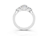 White gold Three-Stone Pear Cut Moissanite Ring with Pear  Side Stones in Four-Prong Setting_51