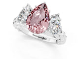 White gold Three-Stone Pear Cut Morganite Braided Band Ring with Four-Prong Setting_13