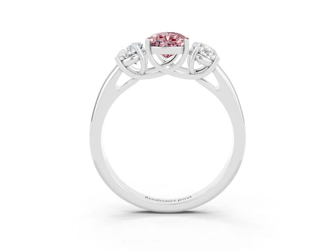 White gold Three-Stone Pear Cut Morganite Engagement Ring with Prong Setting_3