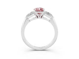 White gold Three-Stone Pear Cut Morganite Ring with Pear Side Stones and Four-Prong Setting_3