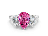 White gold Three-Stone Pear Cut Pink Sapphire Braided Band Ring with Four-Prong Setting_36