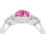 White gold Three-Stone Pear Cut Pink Sapphire Ring with Pear  Side Stones in Four-Prong Setting_16
