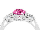 White gold Three-Stone Pear Cut Pink Sapphire Ring with Pear  Side Stones in Four-Prong Setting_52