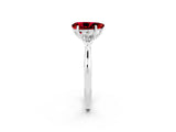 White gold Three-Stone Pear Cut Ruby Ring with Pear  Side Stones in Four-Prong Setting_14