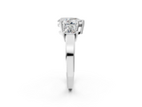White gold Three-Stone Pear Cut Solitaire Ring with Prong Setting_5