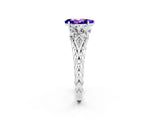 White gold Three-Stone Pear Cut Tanzanite Braided Band Ring with Four-Prong Setting_14