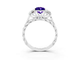 White gold Three-Stone Pear Cut Tanzanite Braided Band Ring with Four-Prong Setting_15