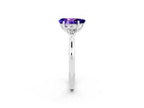 White gold Three-Stone Pear Cut Tanzanite Ring with Pear  Side Stones in Four-Prong Setting_14