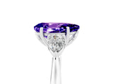 White gold Three-Stone Pear Cut Tanzanite Ring with Pear  Side Stones in Four-Prong Setting_17