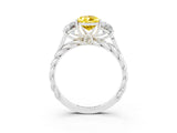 White gold Three-Stone Pear Cut Yellow Sapphire Braided Band Ring with Four-Prong Setting_39