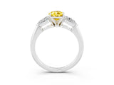 White gold Three-Stone Pear Cut Yellow Sapphire Ring with Pear Side Stones and Four-Prong Setting_27