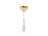 White gold Three-Stone Pear Cut Yellow Sapphire Ring with Pear  Side Stones in Four-Prong Setting_14