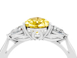 White gold Three-Stone Pear Cut Yellow Sapphire Ring with Pear  Side Stones in Four-Prong Setting_16