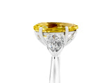 White gold Three-Stone Pear Cut Yellow Sapphire Ring with Pear  Side Stones in Four-Prong Setting_17