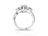 White gold Three-Stone Pear Diamond Channel Set Engagement Ring with Prong Setting_6