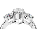 White gold Three-Stone Pear Diamond Channel Set Engagement Ring with Prong Setting_7