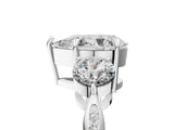 White gold Three-Stone Pear Diamond Channel Set Engagement Ring with Prong Setting_8