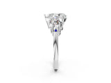 White gold Three-Stone Pear Diamond Engagement Ring with Prong Setting on a Classic Band_5